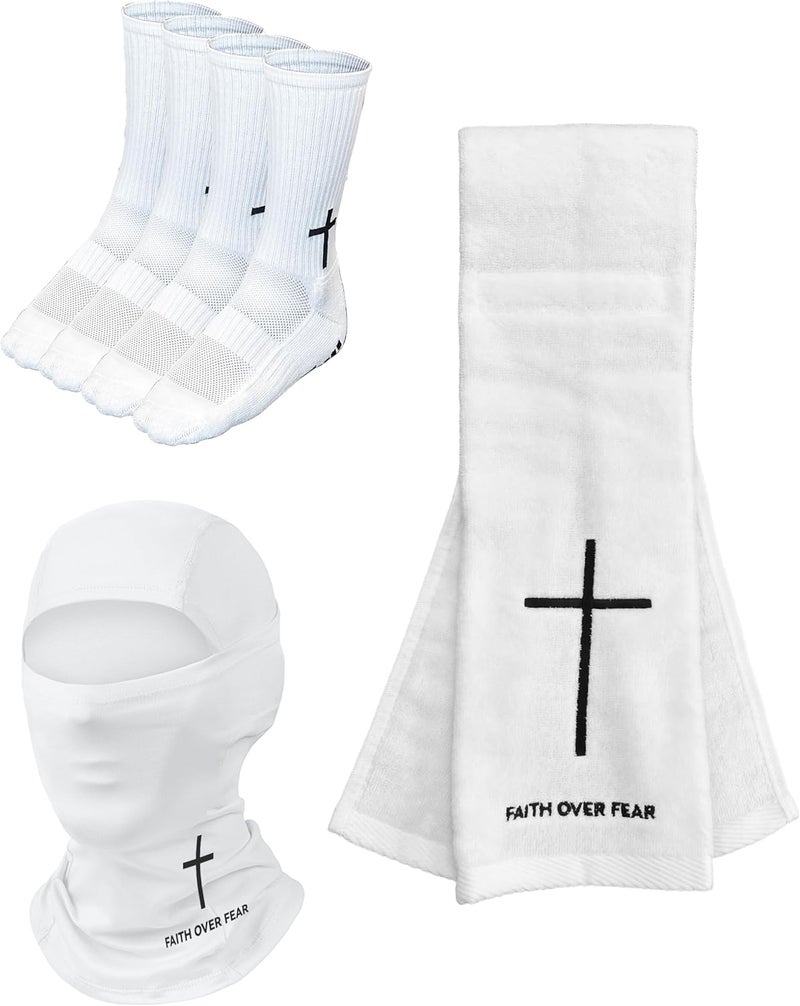 HAFITH 4 Pack Football Towels for Quarterbacks – Cotton Sports Towel with Hook & Loop Closure, Thin Absorbent Sideline Towels for Men & Youth Players, White - Image 1